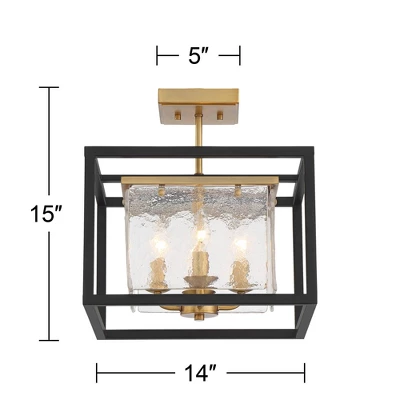Possini Euro Design Liston Modern Ceiling Light Semi Flush Mount Fixture 14" Wide Black Brass 4-Light Ice Glass Panels for Bedroom Kitchen Living Room Possini Euro Design Liston Modern Ceiling Light Semi Flush Mount Fixture 14" Wide Black Brass 4-Light Ice Glass Panels For Bedroom Kitchen Living Room -Target Lighting Store GUEST 45820fa8 7151 4a2b 98f5 2a565d7524fe