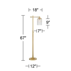 Possini Euro Design Kinsey Modern Downbridge Floor Lamp 67" Tall Warm Brass Metal Stone Pattern Glass Shade For Living Room Reading Bedroom Office -Target Lighting Store GUEST 461da0e8 8e4f 4dd3 83f5 893c649dceab