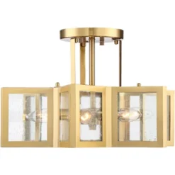 Possini Euro Design Casa Star Modern Ceiling Light Semi Flush Mount Fixture 16" Wide Warm Brass 6-Light Clear Glass For Bedroom Kitchen Living Room -Target Lighting Store GUEST 482c539f 457c 47ee b624 4a502ebf521f