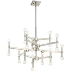 Possini Euro Design Marya Brushed Nickel Chandelier 32" Wide Modern 24-Light Fixture For Dining Room House Foyer Kitchen Island Entryway Bedroom Home -Target Lighting Store GUEST 497b4b11 8bdc 43c8 a18f eb069cc0f9b7