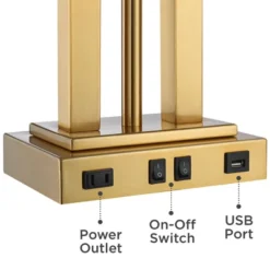 Possini Euro Design Possini Euro Deacon Brass Gooseneck Lamps With USB Port And Outlet Set Of 2 -Target Lighting Store GUEST 49bfaf20 ce10 49be a11d 1873ff14b915