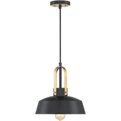 Possini Euro Design Black Warm Brass Mini Pendant Lighting Fixture 12" Wide Farmhouse Rustic For Dining Room House Home Kitchen Island High Ceilings -Target Lighting Store GUEST 4b01dbe6 676e 44ed 8ddb b125d2ba5e30