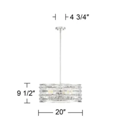 Possini Euro Design Smart Polished Nickel Chandelier 20" Wide Modern Drum Clear Crystal 6-Light Fixture For Dining Room House Foyer Kitchen Island -Target Lighting Store GUEST 4db469a4 ddae 43f0 984f b6ae1b3c867e