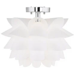 Possini Euro Design Modern Ceiling Light Semi Flush Mount Fixture 15 3/4" Wide White Flower For Bedroom Kitchen Living Room Hallway Bathroom House -Target Lighting Store GUEST 4fe36d76 9541 4783 8b53 7bf214cc1f2c