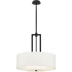 Possini Euro Design Sundry Semi Gloss Black Drum Pendant Chandelier 24" Wide Modern Double Shade 4-Light Fixture For Dining Room Foyer Kitchen Island -Target Lighting Store GUEST 520f41d9 c7a3 40e6 890a 652e0a63a17f