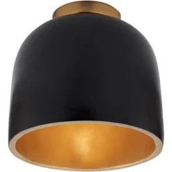 Possini Euro Design Merrick Modern Industrial Ceiling Light Flush Mount Fixture 9" Wide Black Gold For Bedroom Kitchen Living Room Hallway Bathroom -Target Lighting Store GUEST 5259a4fb 6c6d 45b9 bf91 a80b3bf5beae