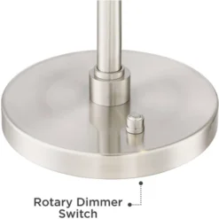 Possini Euro Design Eliptik Modern Desk Table Lamp 24 1/2" High Satin Nickel LED Swing Arm Adjustable Height For Bedroom Living Room Nightstand Office -Target Lighting Store GUEST 57f95403 f17c 44cc 98ac ed3ad7d4f9f9