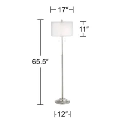 Possini Euro Design Roxie Modern Floor Lamp Standing 65 1/2" Tall Brushed Nickel Sheer Linen Double Drum Shade For Living Room Bedroom Office House 5 Possini Euro Design Roxie Modern Floor Lamp Standing 65 1/2" Tall Brushed Nickel Sheer Linen Double Drum Shade For Living Room Bedroom Office House -Target Lighting Store GUEST 59b91dd6 a1fd 4d62 8c07 de785160b0ce