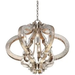 Possini Euro Design Ornament Aged Silver Gold Bronze Chandelier 23 1/4" Wide Industrial 6-Light Fixture For Dining Room Foyer Kitchen Island Entryway -Target Lighting Store GUEST 5a33b096 84dc 4a34 b28a 9f0d599b115f