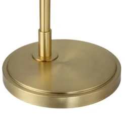 Possini Euro Design Modern Arc Floor Lamp Standing 62 1/2" Tall Warm Gold Offset Arm White Linen Drum Shade For Living Room Reading Family Bedroom -Target Lighting Store GUEST 5a927ca2 2552 4b3b 8acc 2dcb5a88678b