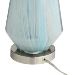 Possini Euro Design Jaime Coastal Table Lamp With Round White Marble Riser 26" High Blue Gray Drum Shade For Bedroom Living Room Office House Home -Target Lighting Store GUEST 5c91e6df 7d03 4503 9c8f b11389121029