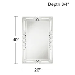 Possini Euro Design Clafia Rectangular Vanity Wall Mirror Modern Beveled Edge Clear Diamond Mirrored Frame 26" Wide For Bathroom Bedroom Living Room -Target Lighting Store GUEST 5e3eb33b cdfe 418d aba3 7a15410d0226