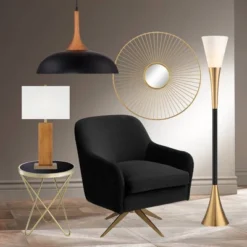 Possini Euro Design Modern Glam Style Torchiere Floor Lamp 72.5" Tall Black Antique Brass Metal White Glass Shade Living Room Reading Uplight -Target Lighting Store GUEST 5e9b5a40 ca08 4fff 8d4c e2a0c58d462d