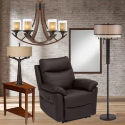 Possini Euro Design Metzeo Rectangular Vanity Wall Mirror Vintage Beveled Edge Oil Rubbed Bronze Metal Frame 26" Wide For Bathroom Bedroom Living Room -Target Lighting Store GUEST 5ee66d04 96af 4e91 9279 eae4cd87a551