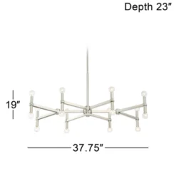 Possini Euro Design Marya Brushed Nickel Chandelier 37 3/4" Wide Modern 16-Light Fixture For Dining Room House Foyer Kitchen Island Entryway Bedroom -Target Lighting Store GUEST 5f42d421 ade8 42b7 8c6a 4050b2086f75