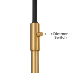 Possini Euro Design Tarrah Mid Century Modern 63" Tall Chairside Arc Floor Lamp Gold Black Metal Clear Glass Shade For Living Room House -Target Lighting Store GUEST 5fdd3f6a 2906 4028 af93 13a02082d8a8