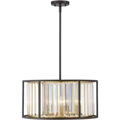 Possini Euro Design Milne Bronze Gold Drum Pendant Chandelier 20" Wide Modern Crystal 5-Light Fixture For Dining Room House Kitchen Island Entryway -Target Lighting Store GUEST 615573ff 29f6 410c 93d3 bbb1882c3899