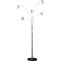 Possini Euro Design Allegra Mid Century Modern Arc Floor Lamp 88" Tall Chrome 5 Light Crystal Ball Shades For Living Room Reading Bedroom Office House -Target Lighting Store GUEST 63282c8e b2f9 4e49 b64b 4d57da22b159