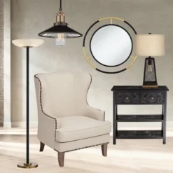 Possini Euro Design Modern Torchiere Floor Lamp LED 72" Tall Black Antique Brass White Glass Shade For Living Room Reading Uplight -Target Lighting Store GUEST 63c305ac 45d8 4892 859d 528c6eb490d2