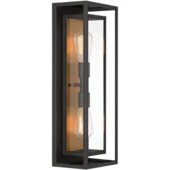 Possini Euro Design Metropolis Mid Century Modern Outdoor Wall Light Fixture Black Gold 22" Clear Glass For Post Exterior Barn Deck House Porch Yard -Target Lighting Store GUEST 63d079f9 4ace 462d 993e b57ff4c3ea8c