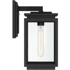 Possini Euro Design Atkins Modern Outdoor Wall Light Fixture Matte Black 14 1/4" Clear Glass For Post Exterior Barn Deck House Porch Yard Posts Patio -Target Lighting Store GUEST 65e53daa fcfb 42ab 8caa 31139c67b349