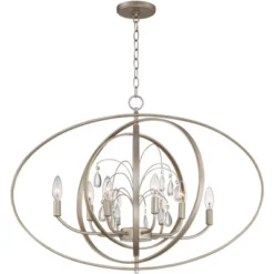 Possini Euro Design Tiller Champagne Satin Silver Pendant Chandelier 31 1/2" Wide Modern Open Orb Frame 8-Light Fixture For Dining Room Kitchen Island -Target Lighting Store GUEST 67fcdd79 afcf 4046 92f9 be394747e84b