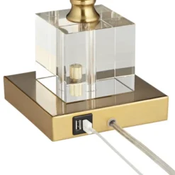 Possini Euro Design Wayne Modern Table Lamps 29 1/4" Tall Set Of 2 Brass With USB Charging Port White Fabric Drum Shade For Bedroom Living Room Kids -Target Lighting Store GUEST 6affcbaa 43d4 46ac 9741 a2116c090c62