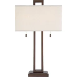 Possini Euro Design Gossard Modern Industrial Table Lamp 30" Tall Bronze With USB Charging Port White Rectangular Shade For Bedroom Living Room Office -Target Lighting Store GUEST 6d1c8f69 014e 46a3 982f e42d732499dc