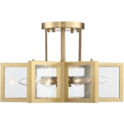 Possini Euro Design Casa Star Modern Ceiling Light Semi Flush Mount Fixture 16" Wide Warm Brass 6-Light Clear Glass For Bedroom Kitchen Living Room -Target Lighting Store GUEST 6e95e3bf 7dc3 4502 8a27 92db18885400