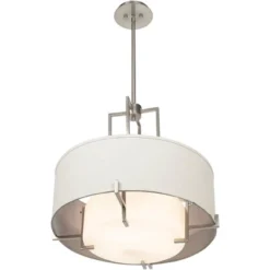 Possini Euro Design Concentric Brushed Nickel Pendant Chandelier 25" Wide Modern White Fabric Drum 4-Light For Dining Room House Foyer Kitchen Island -Target Lighting Store GUEST 6ede5d12 b6eb 4273 8e6a ff58c9353118