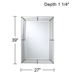 Possini Euro Design Rectangular Vanity Decorative Wall Mirror Modern Beveled Edge Clear Mirrored Tiles Frame 27" Wide For Bathroom Bedroom Living Room -Target Lighting Store GUEST 6f147019 b894 49af a311 0565df30a228