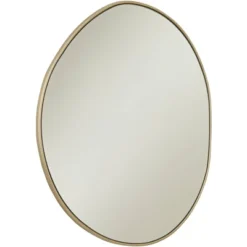Possini Euro Design Rorschach Uneven Round Vanity Wall Mirror Modern Champagne Frame 30" Wide For Bathroom Bedroom Living Room Office Entryway House -Target Lighting Store GUEST 6f4b091e d286 469e b1e9 f79582688f46