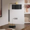 Possini Euro Design Myles Modern Mid Century Desk Lamp 24" High Black Gold With Dual USB Charging Ports Metal Drum Shade For Bedroom Living Room Home -Target Lighting Store GUEST 70834159 4cf4 47d6 88fc 787c0569e048