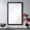 Possini Euro Design Metzeo Rectangular Vanity Decorative Wall Mirror Modern Beveled Edge Matte Black Metal Frame 22" Wide Bathroom -Target Lighting Store GUEST 71a4500f 97b3 4825 8a17 c297e50caa68
