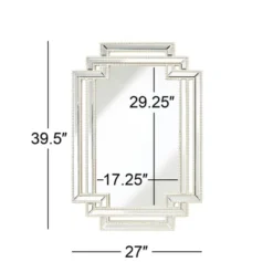 Possini Euro Design Erte Rectangular Vanity Wall Mirror Modern Beveled Silver Leaf Beaded Openwork Frame 27" Wide For Bathroom Bedroom Living Room -Target Lighting Store GUEST 71acb1b1 6060 4c50 822c 35b6e79ffd7c