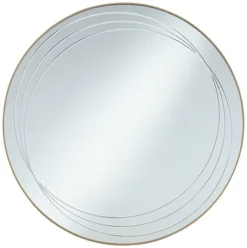 Possini Euro Design Aurelia Round Vanity Decorative Wall Mirror Modern Glam Gold Metal Frame 32" Wide Bathroom Bedroom Living Room -Target Lighting Store GUEST 720b79df 8170 4850 9701 1bda1303153f