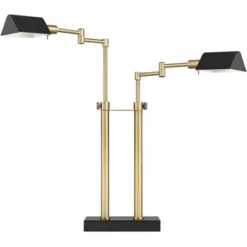 Possini Euro Design Keegan Modern Desk Lamp 24" High Warm Brass With Dual USB Charging Ports LED Adjustable Black Shade For Bedroom Living Room Desk 5 Possini Euro Design Keegan Modern Desk Lamp 24" High Warm Brass With Dual USB Charging Ports LED Adjustable Black Shade For Bedroom Living Room Desk -Target Lighting Store GUEST 7251ebab 7e7a 4df5 88fe 68ff889d6594