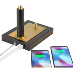 Possini Euro Design Possini Euro Hayven Desk Lamp With Dual USB Ports In Warm Gold With Black -Target Lighting Store GUEST 725eda49 37ef 4e2e 923b 13d892426628