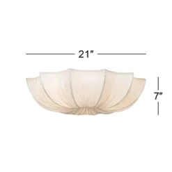 Possini Euro Design Planetarium Modern Ceiling Light Flush Mount Fixture 21" Wide Chrome 3-Light Ivory Fabric Scalloped Bowl For Bedroom Living Room -Target Lighting Store GUEST 72a126fd 1741 41cd bcaa 8b9cea2d2c00