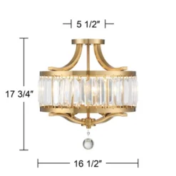 Vienna Full Spectrum Prava Modern Ceiling Light Semi Flush Mount Fixture 16 1/2" Wide Warm Brass 4-Light Crystal Drum For Bedroom Kitchen Living Room -Target Lighting Store GUEST 7495e649 f8f4 4455 9782 b4a3fe85cf9f