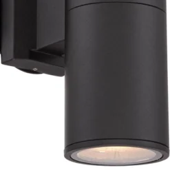 Possini Euro Design Modern Outdoor Wall Light Fixtures Set Of 2 Black Aluminum 11 3/4" Glass Lens For Exterior House Porch Patio -Target Lighting Store GUEST 768fe6ee f614 499b b48d 8194281ee67d
