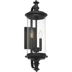 Possini Euro Design Medici Modern Outdoor Wall Light Fixture Black Metal 24 1/2" Clear Glass For Post Exterior Barn Deck House Porch Yard Patio Home -Target Lighting Store GUEST 76f4bb60 3e73 46f6 9f51 a9616bb6d980