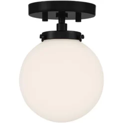 Possini Euro Design Jilly Modern Ceiling Light Semi Flush Mount Fixture 6 3/4" Wide Black White Glass Globe Shade For Bedroom Kitchen Living Room Home 2 Possini Euro Design Jilly Modern Ceiling Light Semi Flush Mount Fixture 6 3/4" Wide Black White Glass Globe Shade For Bedroom Kitchen Living Room Home -Target Lighting Store GUEST 7994f1f5 c085 4335 993f d468a911d439