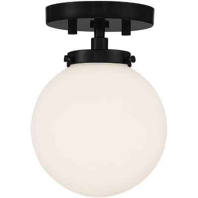 Possini Euro Design Jilly Modern Ceiling Light Semi Flush Mount Fixture 6 3/4" Wide Black White Glass Globe Shade for Bedroom Kitchen Living Room Home Possini Euro Design Jilly Modern Ceiling Light Semi Flush Mount Fixture 6 3/4" Wide Black White Glass Globe Shade For Bedroom Kitchen Living Room Home -Target Lighting Store GUEST 7994f1f5 c085 4335 993f d468a911d439