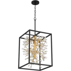Possini Euro Design Carrine Black Gold Pendant Chandelier 15 1/4" Wide Modern Clear Crystal 4-Light Fixture For Dining Room House Foyer Kitchen Island -Target Lighting Store GUEST 7a793c5e 6f0a 4ce8 8858 e6f4b4f4816d