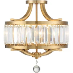 Vienna Full Spectrum Prava Modern Ceiling Light Semi Flush Mount Fixture 16 1/2" Wide Warm Brass 4-Light Crystal Drum For Bedroom Kitchen Living Room -Target Lighting Store GUEST 7b74f4d4 6722 4a28 a8a4 539ac4e3fda0