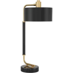 Possini Euro Design Myles Modern Mid Century Desk Lamp 24" High Black Gold With Dual USB Charging Ports Metal Drum Shade For Bedroom Living Room Home -Target Lighting Store GUEST 7b904ada 75da 43f9 a091 7aa614810f4f
