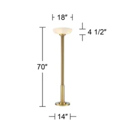 Possini Euro Design Modern Torchiere Floor Lamp 70" Tall Warm Antique Gold Metal Glass Shade For Living Room Reading Bedroom Office Uplight 4 Possini Euro Design Modern Torchiere Floor Lamp 70" Tall Warm Antique Gold Metal Glass Shade For Living Room Reading Bedroom Office Uplight -Target Lighting Store GUEST 7bdc77bc 79d5 466a 871f 3a2fced46fbb
