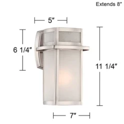 Possini Euro Design Delevan Modern Outdoor Wall Lights Fixture Set Of 2 Brushed Nickel 11 1/4" Frosted Seedy Glass For Post Exterior Barn Deck House -Target Lighting Store GUEST 7c1e1175 6c6f 4e12 97b8 6c8ee597655a