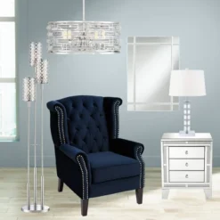 Possini Euro Design Smart Polished Nickel Chandelier 20" Wide Modern Drum Clear Crystal 6-Light Fixture For Dining Room House Foyer Kitchen Island -Target Lighting Store GUEST 7cb58b6e 77ea 4707 a753 ccf6f51f636c